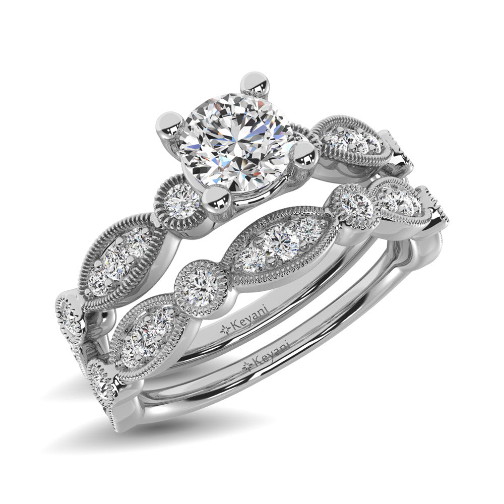Diamond 1 Ct.Tw. Bridal Ring in  14K White Gold