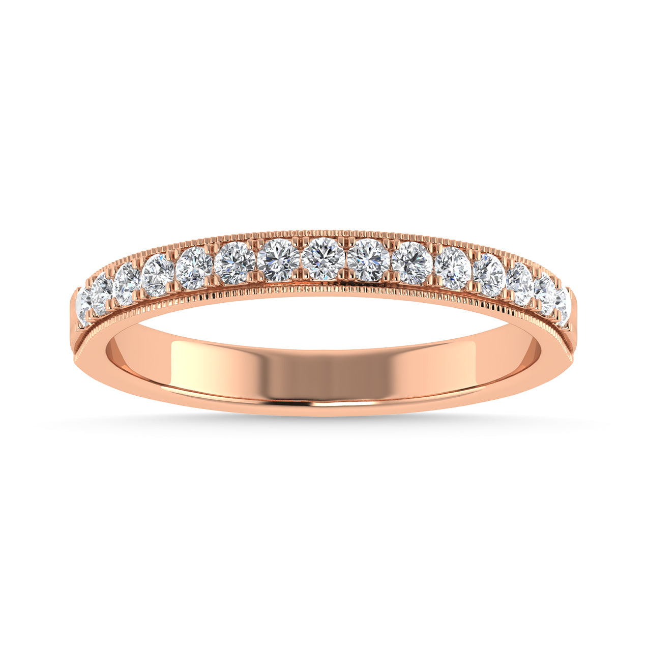 Diamond 1/4 Ct.Tw. Ladies Wedding Band in 14K Rose Gold