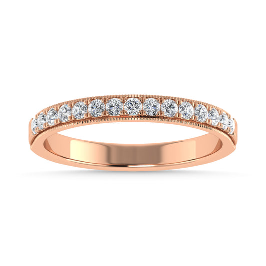 Diamond 1/4 Ct.Tw. Ladies Wedding Band in 14K Rose Gold