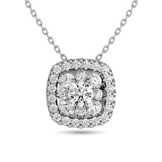 Diamond Round Shape Pendant 1/2 Ct.tw Round Cut in 14K White Gold