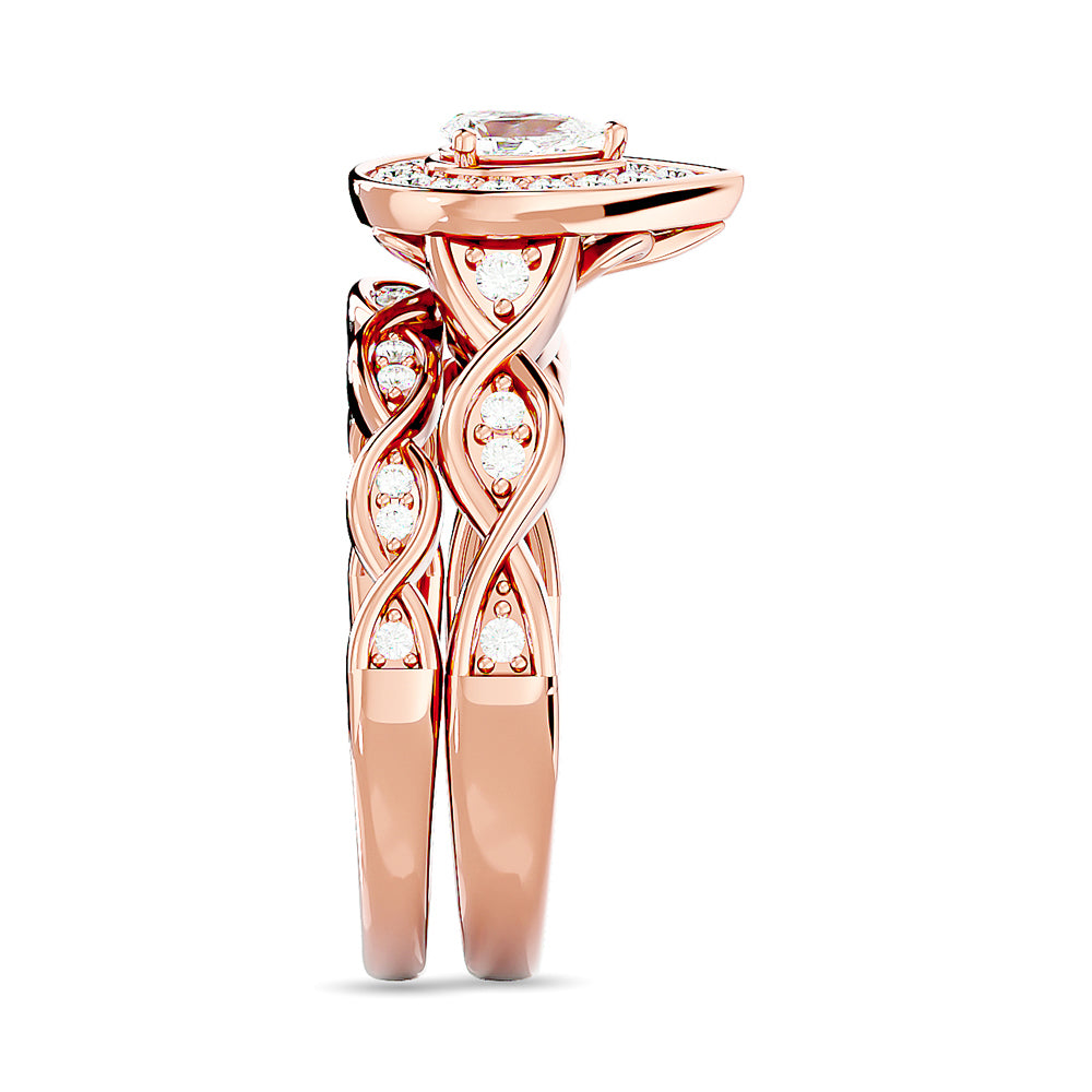 Diamond 1/2 Ct.Tw. Pear Cut Bridal Ring in 14K Rose Gold
