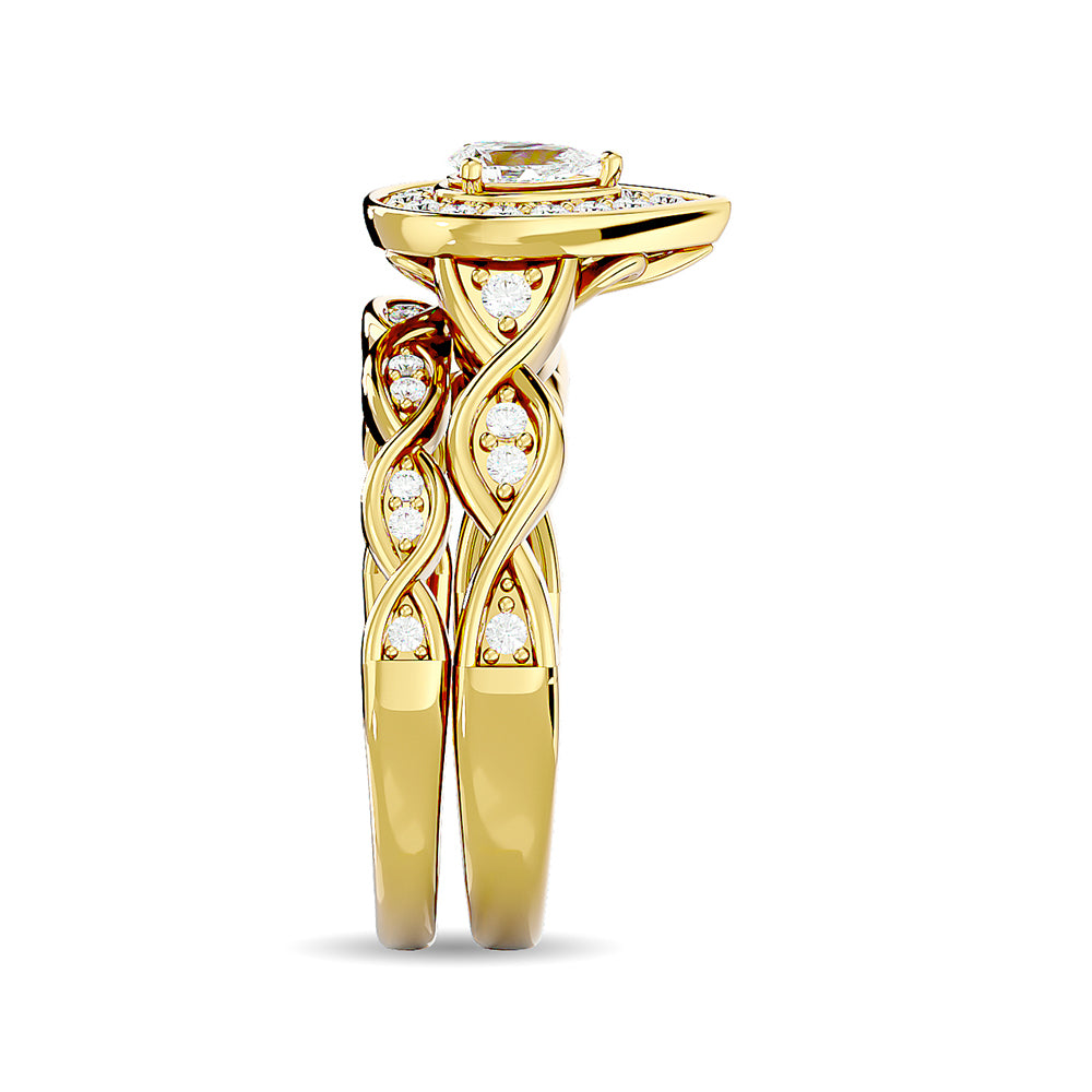 Diamond 1/2 Ct.Tw. Pear Cut Bridal Ring in 14K Yellow Gold