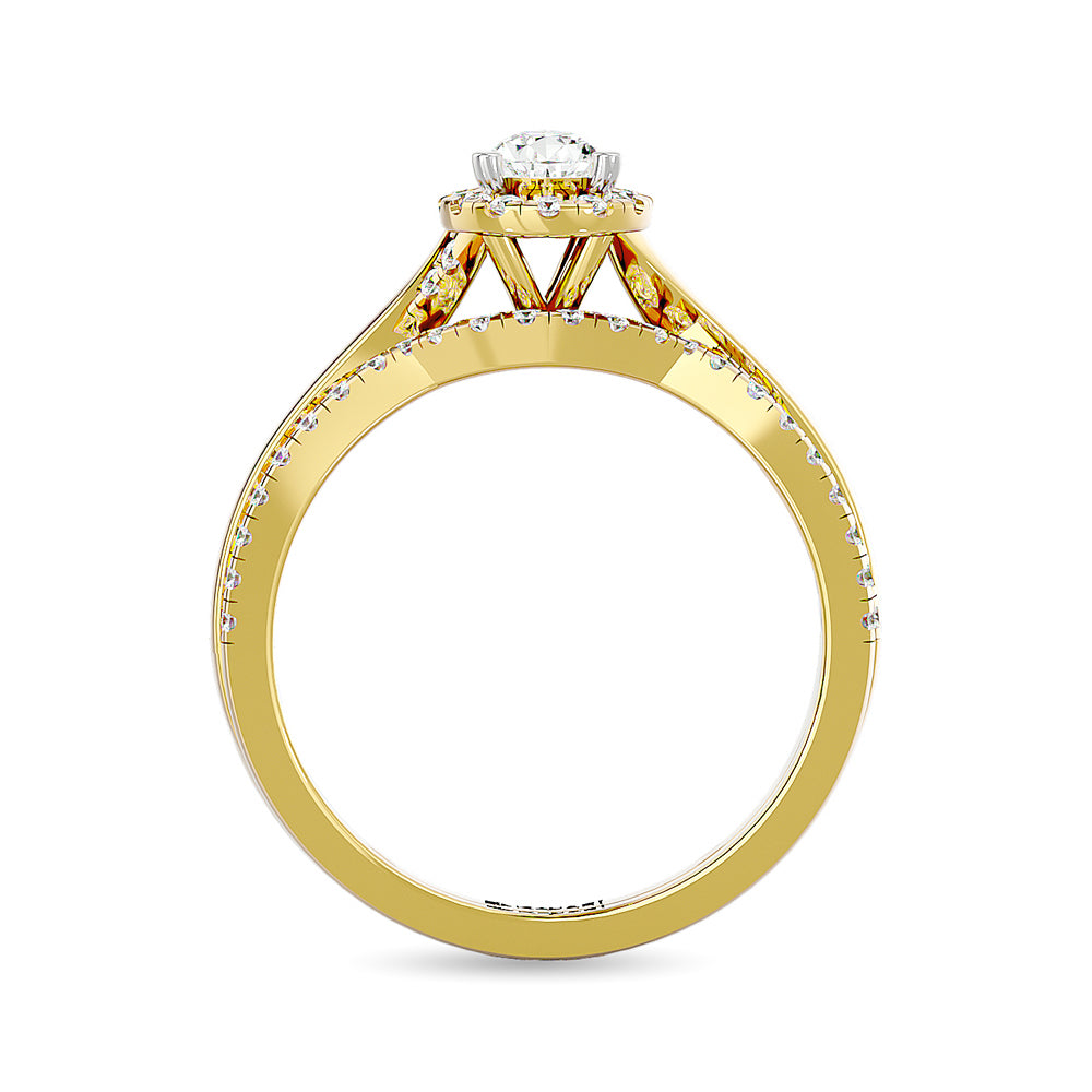 Diamond 5/8 Ct.Tw. Pear Cut Bridal Ring in 14K Yellow Gold