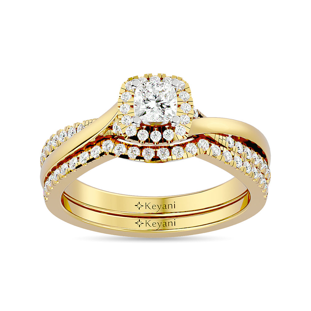 Diamond 5/8 Ct.Tw. Oval Cut Bridal Ring in 14K White Gold