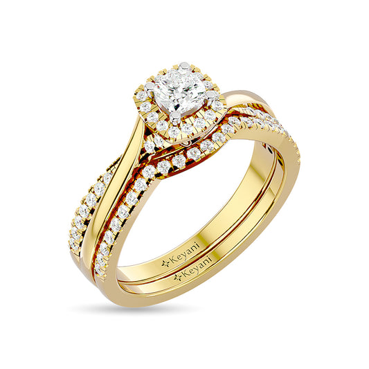 Diamond 5/8 Ct.Tw. Oval Cut Bridal Ring in 14K White Gold
