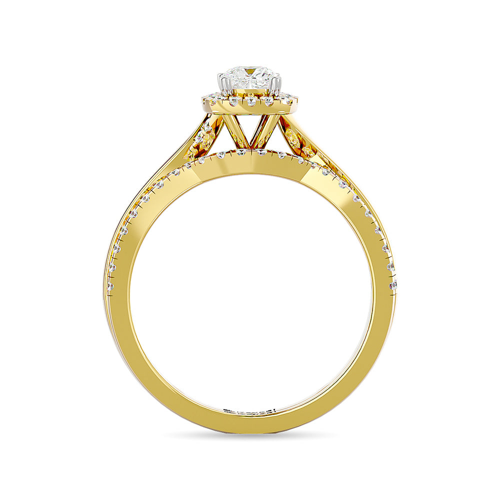 Diamond 5/8 Ct.Tw. Oval Cut Bridal Ring in 14K White Gold