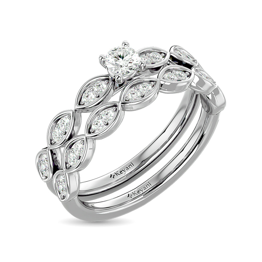 Diamond 1 Ct.Tw. Bridal Ring in  14K White Gold