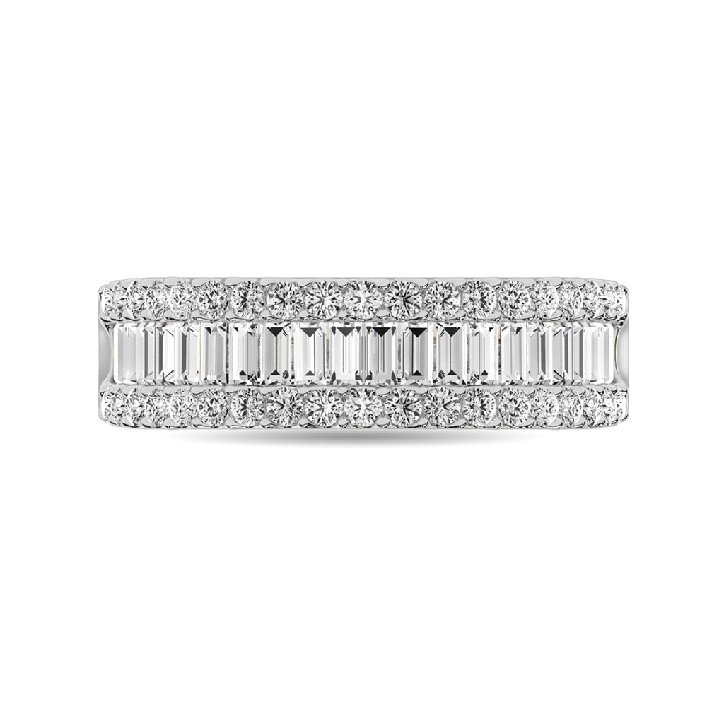 Diamond 3 Ct.Tw. Round and Baguette Fashion Band in 14K White Gold