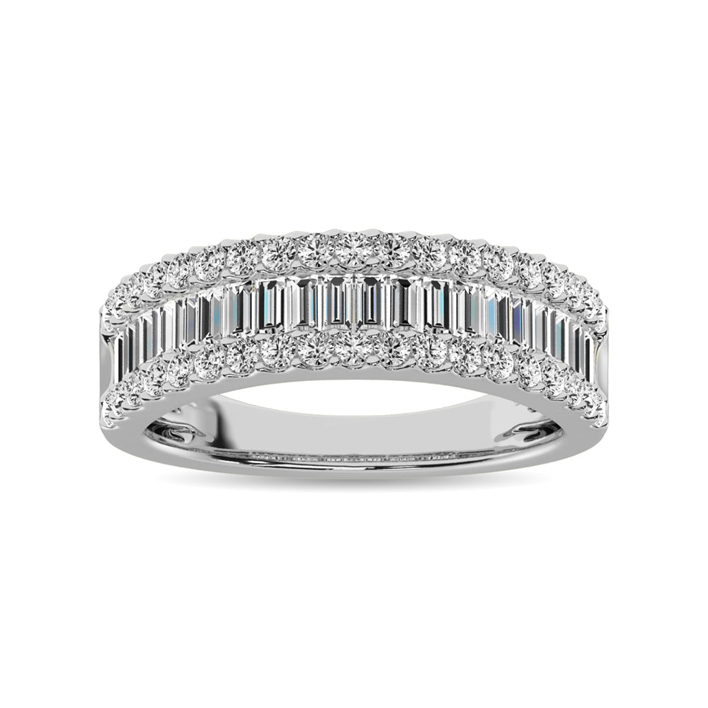 Diamond 3 Ct.Tw. Round and Baguette Fashion Band in 14K White Gold