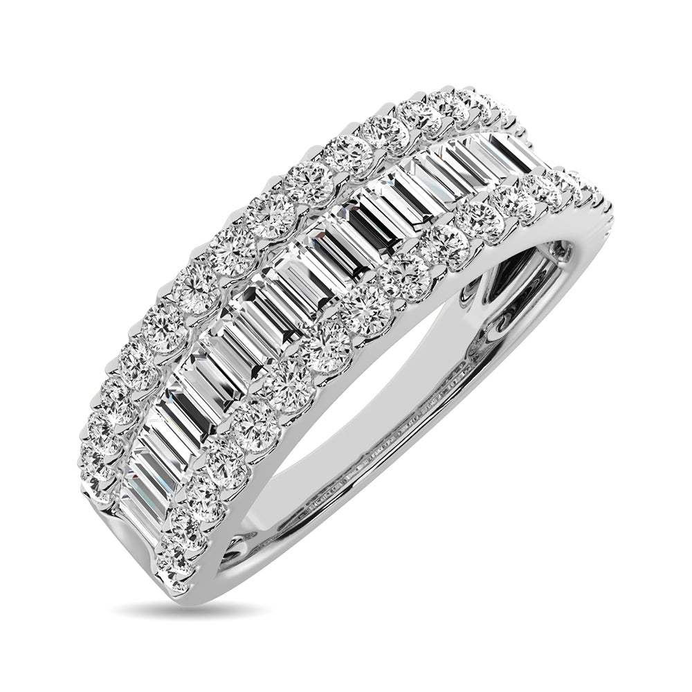Diamond 2 Ct.Tw. Round and Baguette Fashion Band in 14K Rose Gold