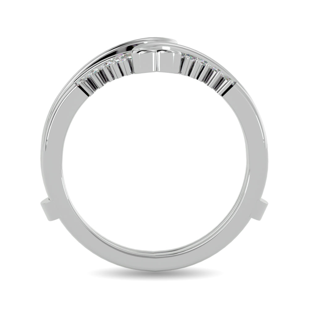 Diamond 1/4 Ct.tw Round and Tapper Guard Ring  in 14K White Gold