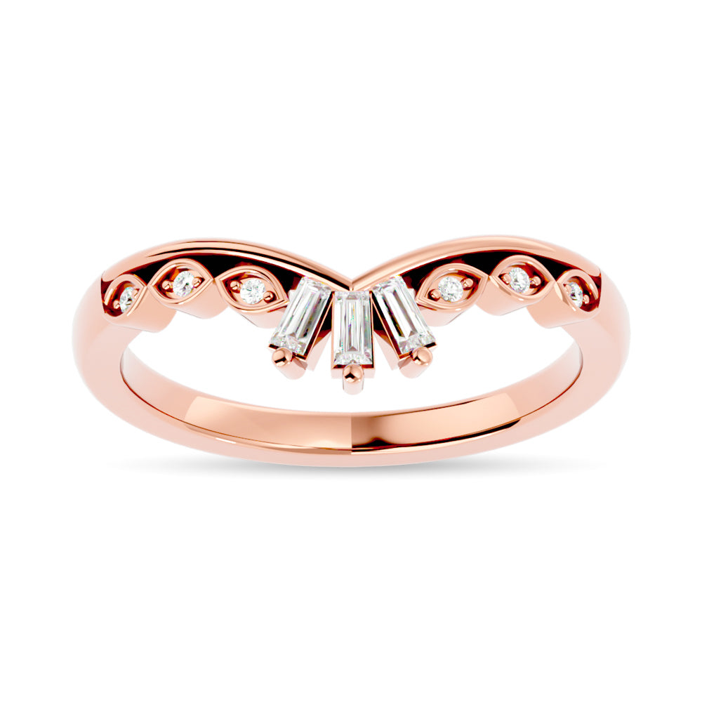 Diamond 1/6 Ct.tw Chevron Band in 14K Rose Gold