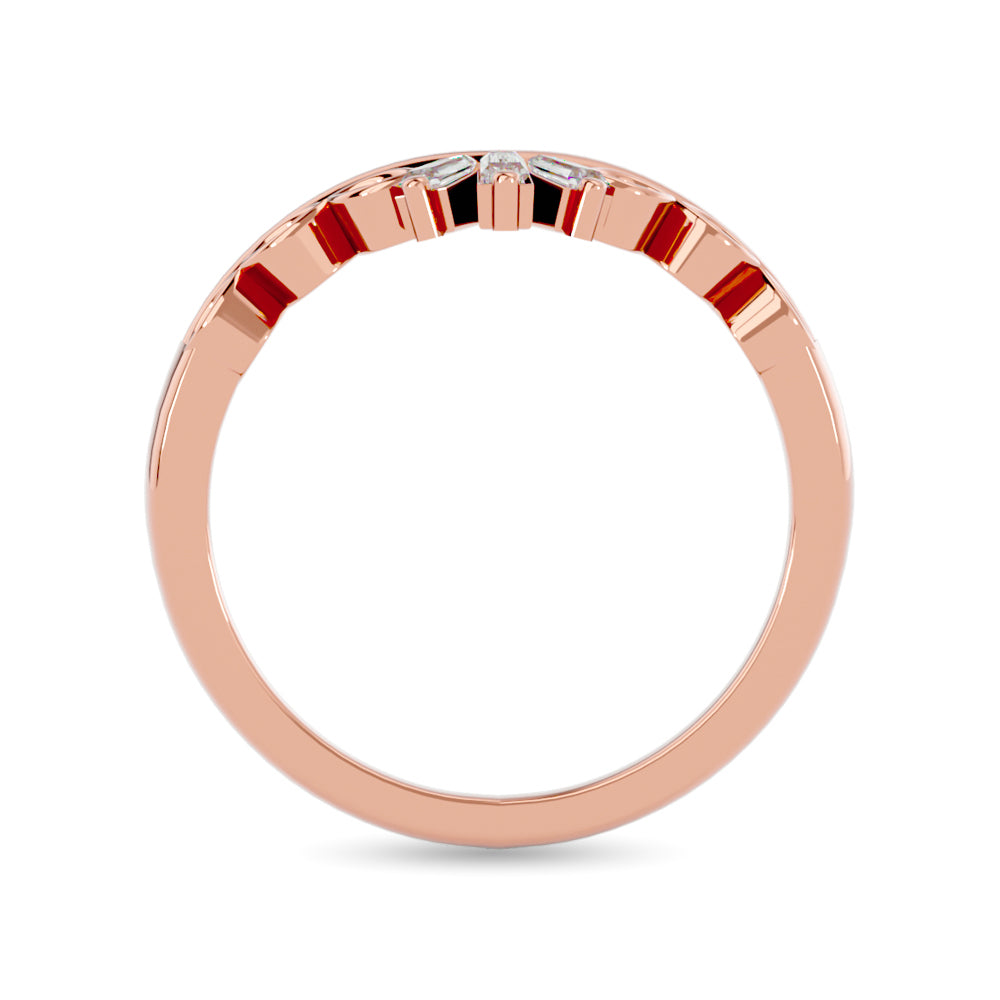 Diamond 1/6 Ct.tw Chevron Band in 14K Rose Gold