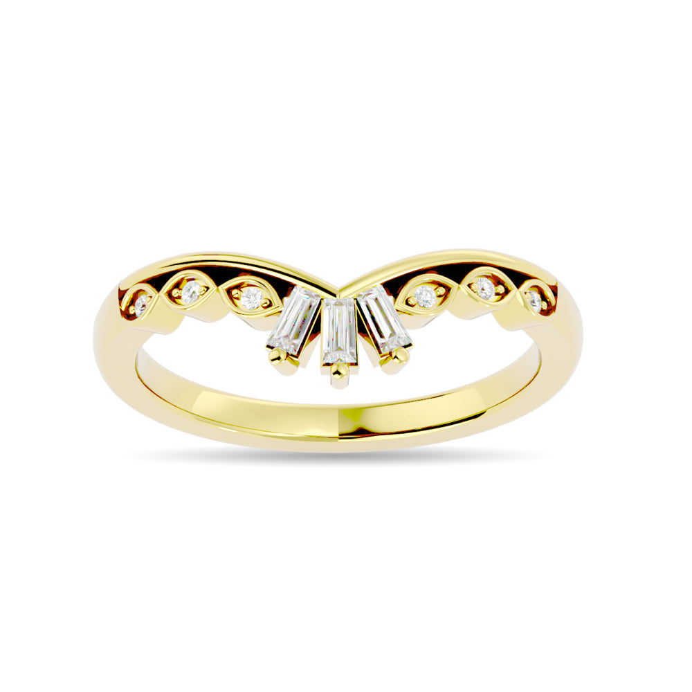 Diamond 1/6 Ct.tw Chevron Band in 14K Yellow Gold
