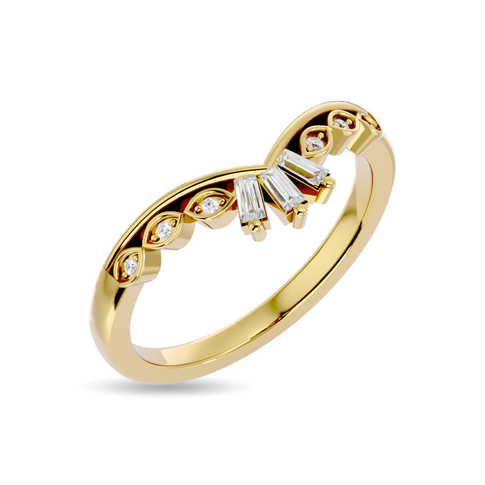 Diamond 1/6 Ct.tw Chevron Band in 14K Yellow Gold