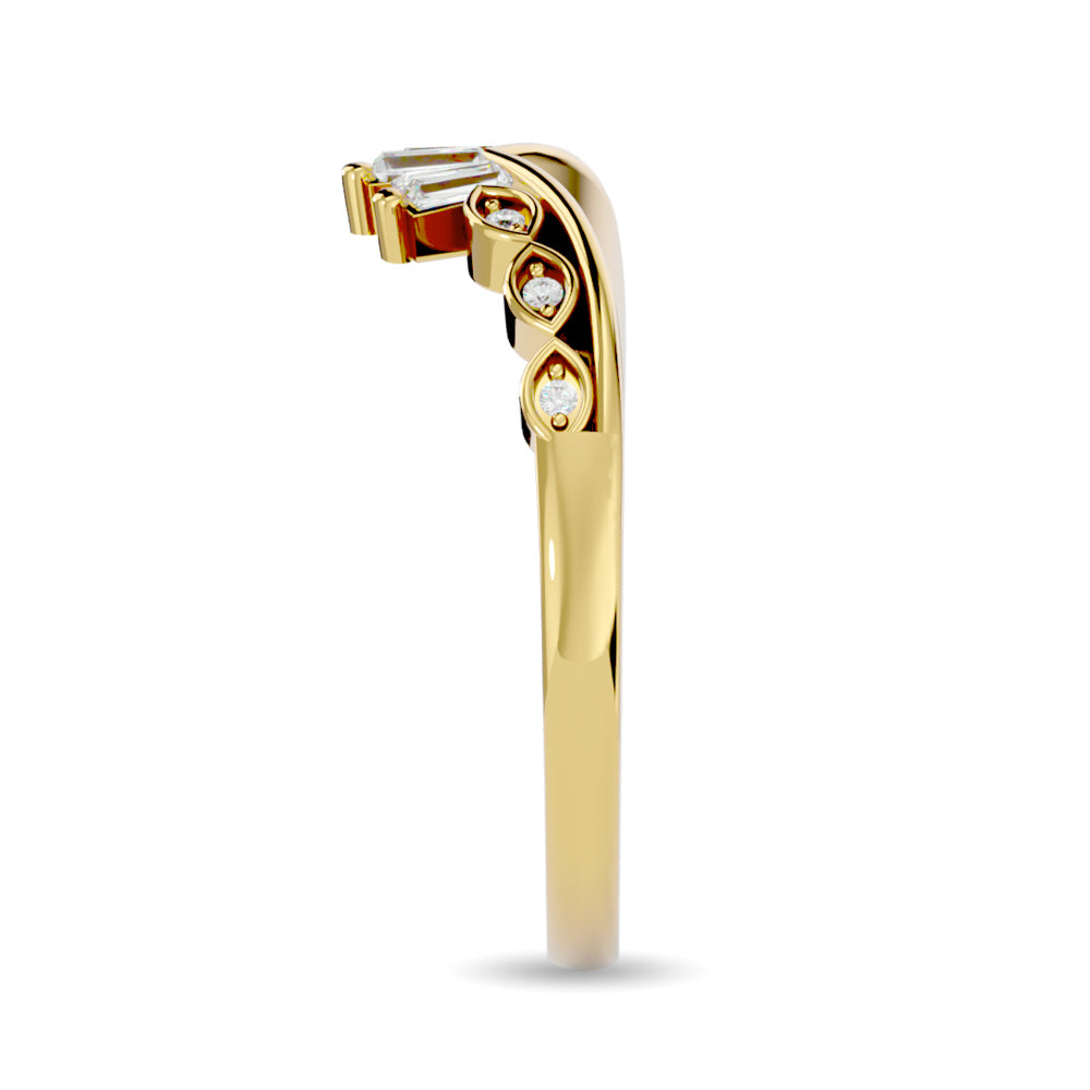 Diamond 1/6 Ct.tw Chevron Band in 14K Yellow Gold