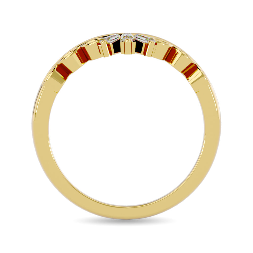 Diamond 1/6 Ct.tw Chevron Band in 14K Yellow Gold