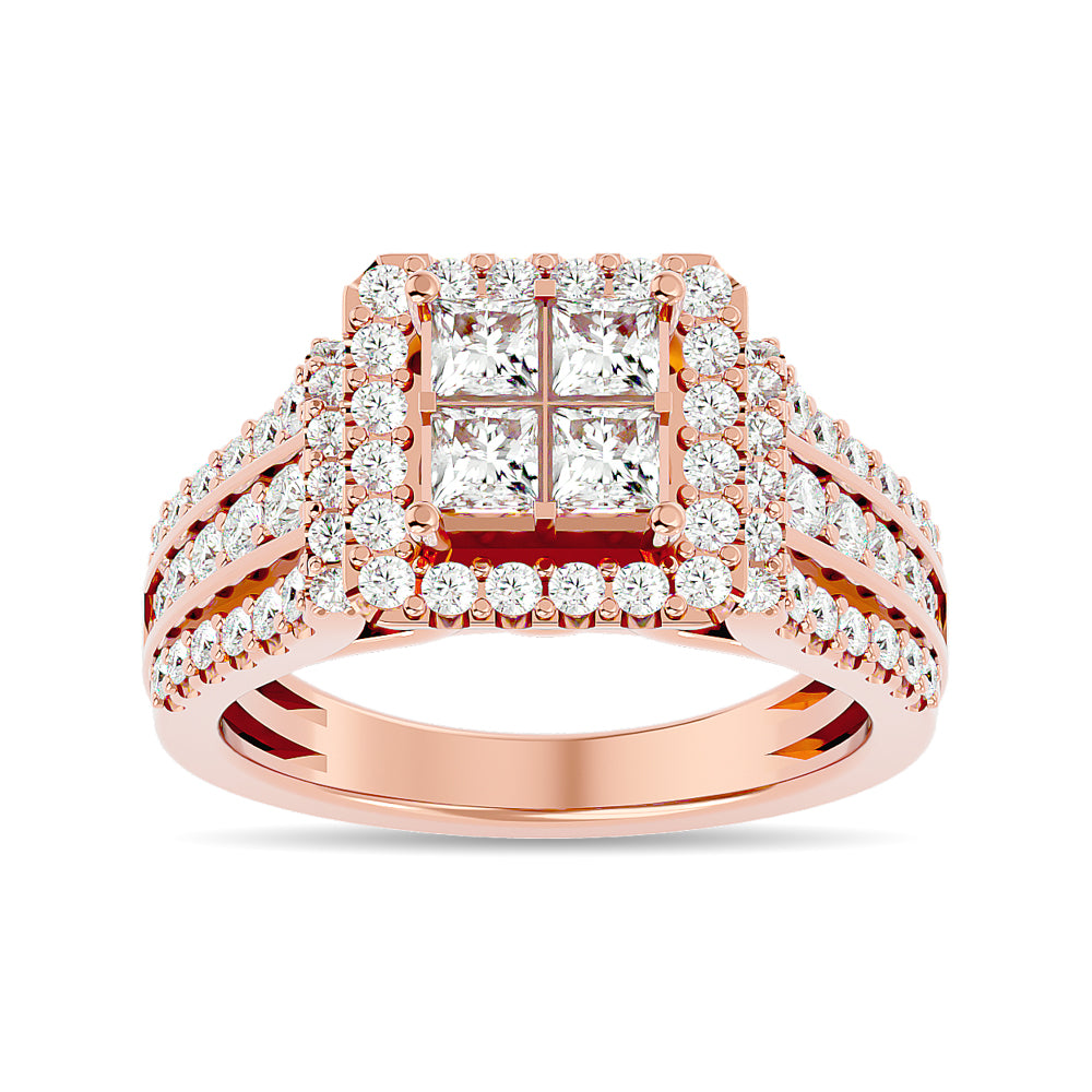Diamond 1 1/2 Ct.tw Round Cut Engagement Ring in 14K Rose Gold
