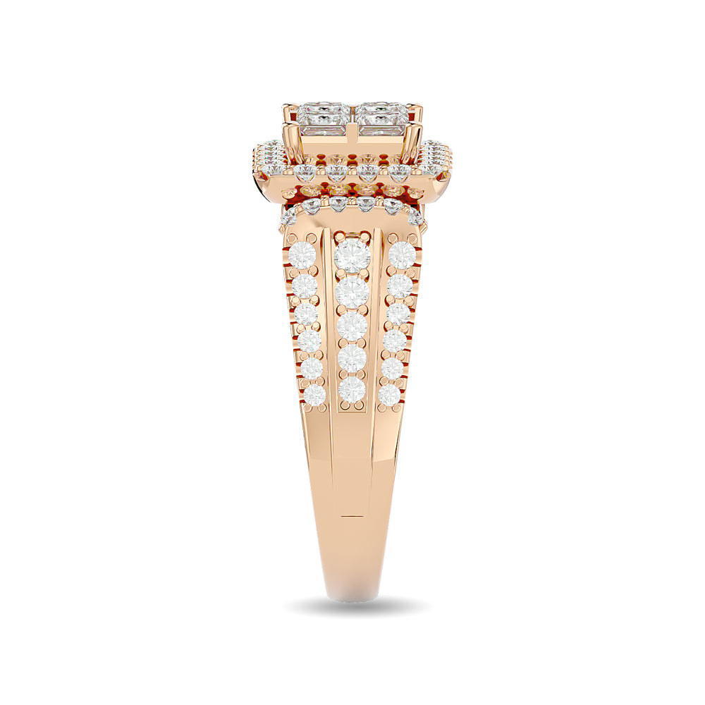 Diamond 1 1/2 Ct.tw Round Cut Engagement Ring in 14K Rose Gold