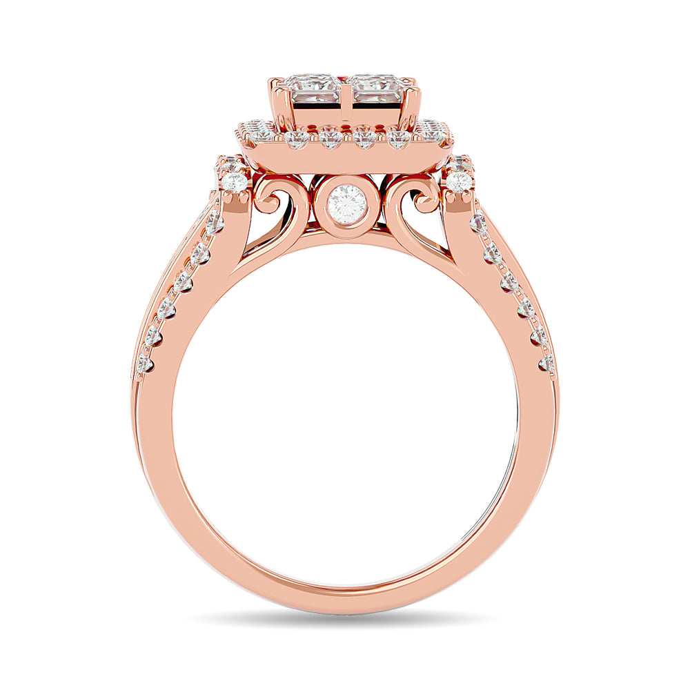 Diamond 1 1/2 Ct.tw Round Cut Engagement Ring in 14K Rose Gold