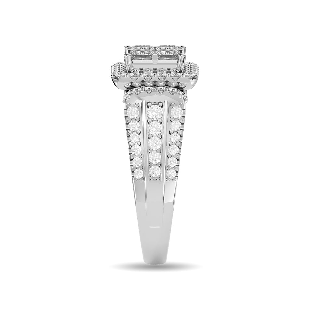 Diamond 1 1/2 Ct.tw Round Cut Engagement Ring in 14K White Gold