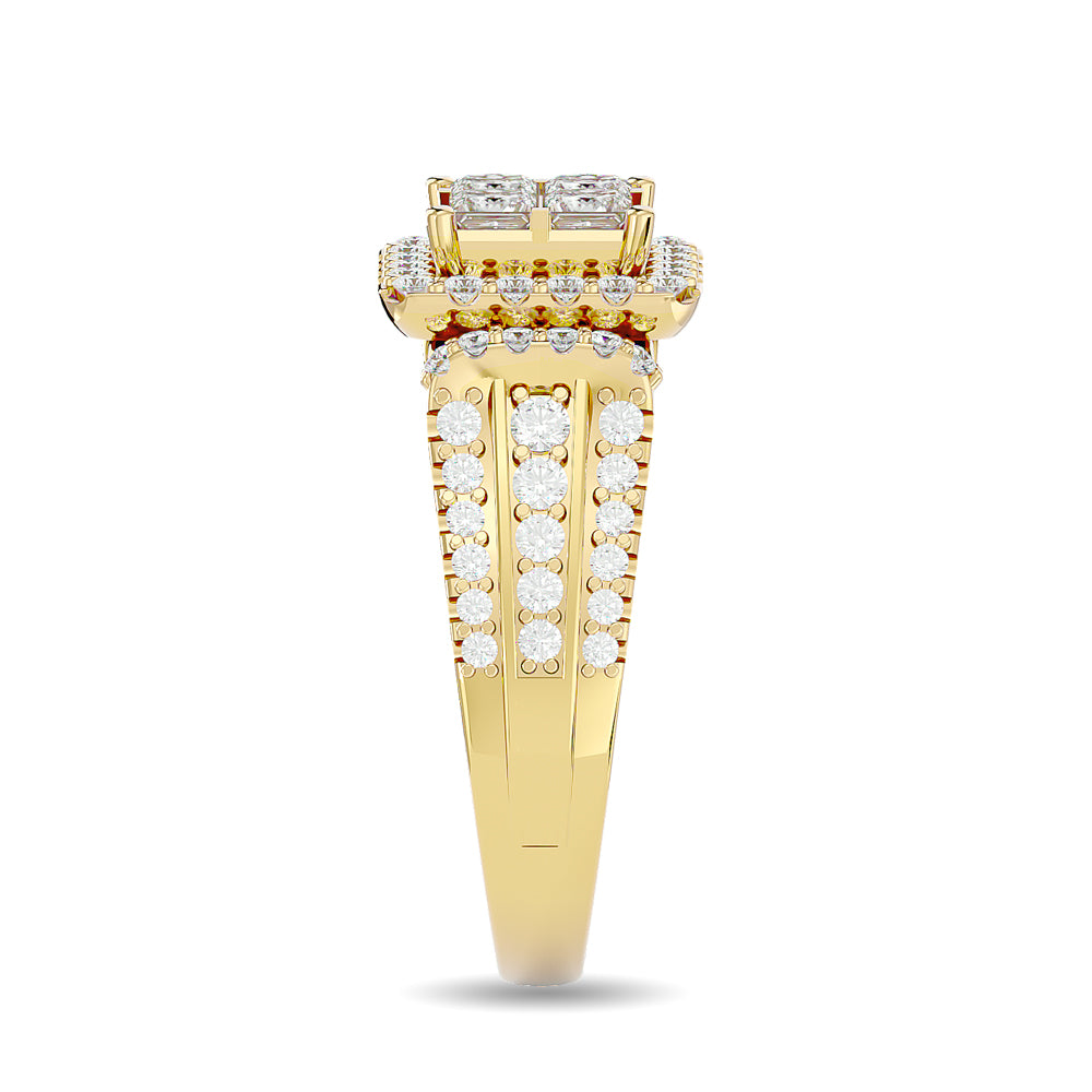 Diamond 1 1/2 Ct.tw Round Cut Engagement Ring in 14K Yellow Gold