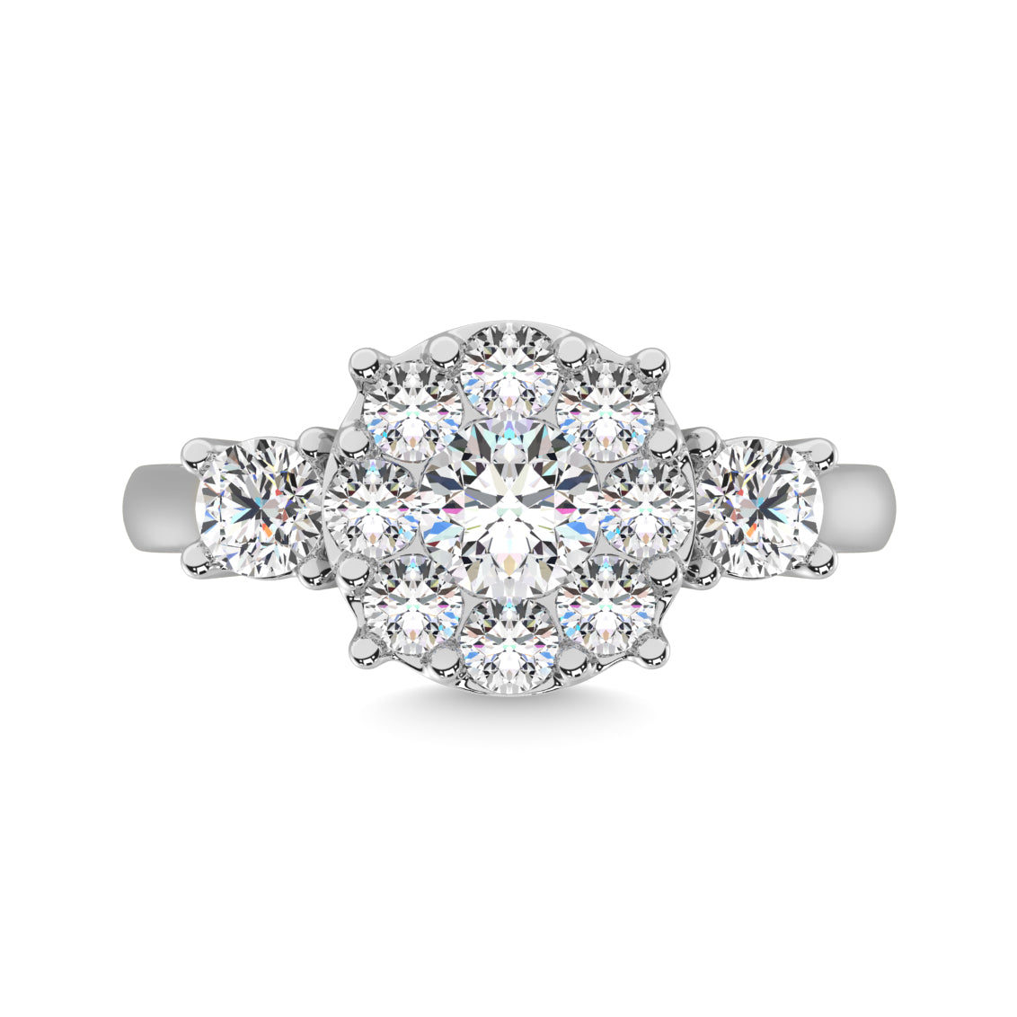 Diamond 2 Ct.tw Heart Three Stone Ring in 14K White Gold