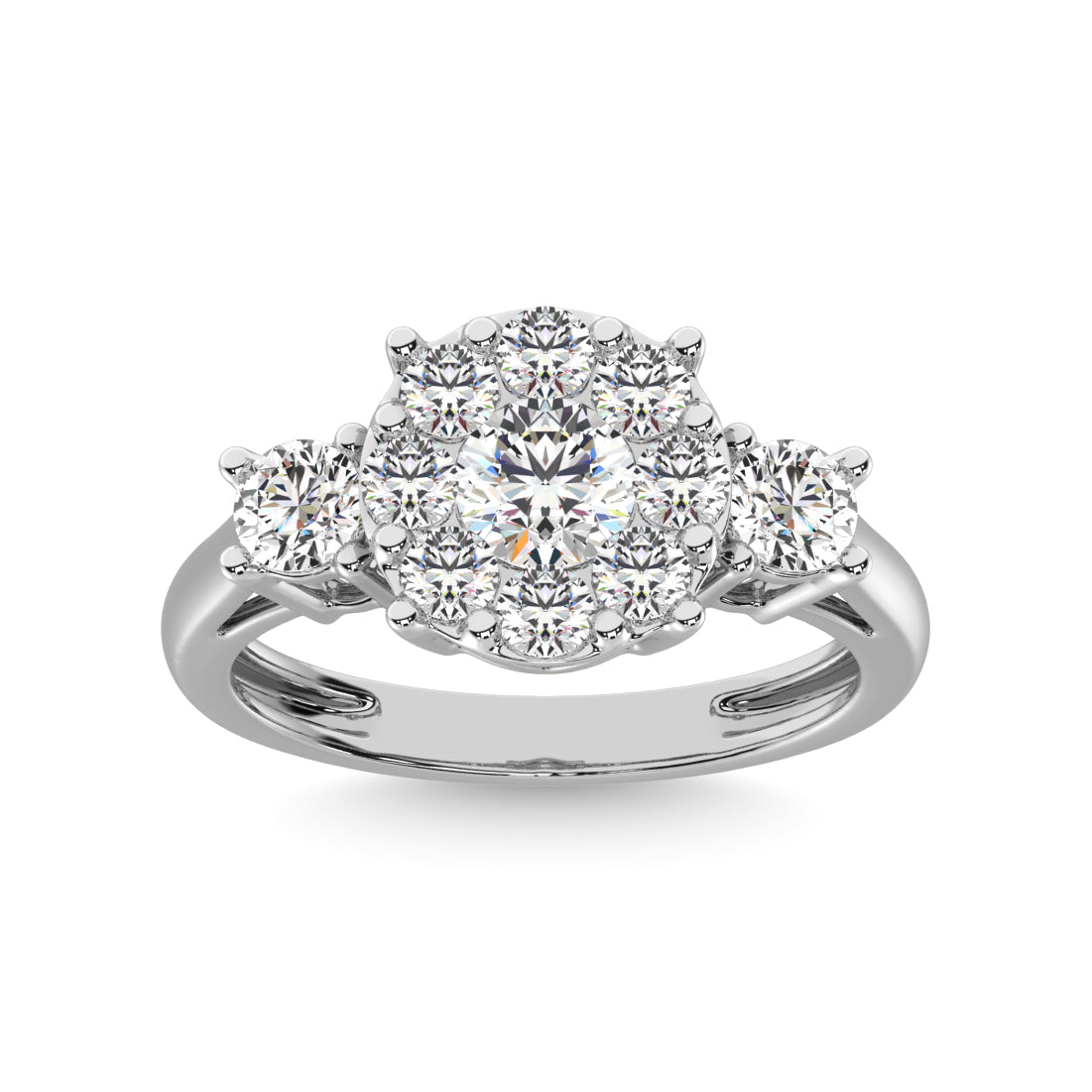 Diamond 2 Ct.tw Heart Three Stone Ring in 14K White Gold