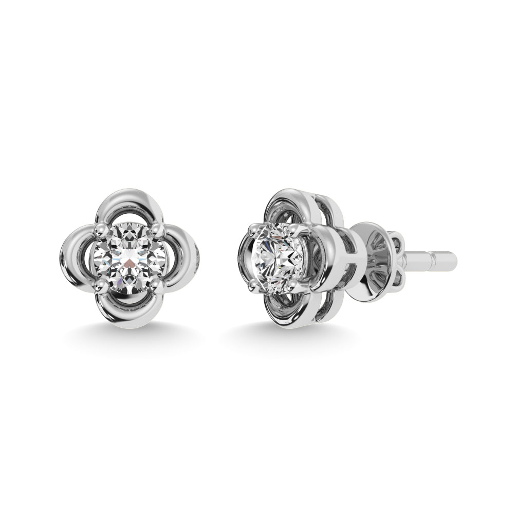 Diamond 1/3 Ct.tw Solitaire Stud Earrings in 14K White Gold