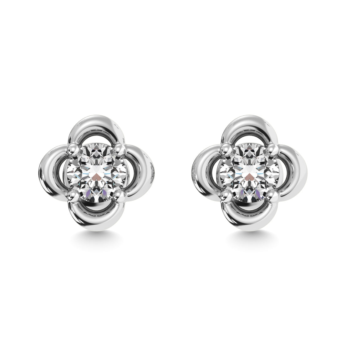 Diamond 1/4 Ct.tw Solitaire Stud Earrings in 14K White Gold