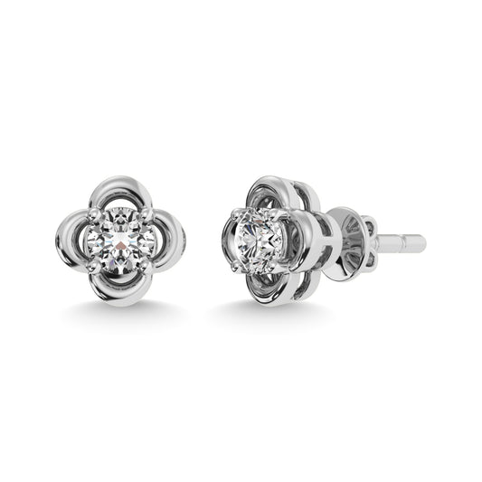 Diamond 1/2 Ct.tw Solitaire Dimond Stud Earrings in 14K White Gold