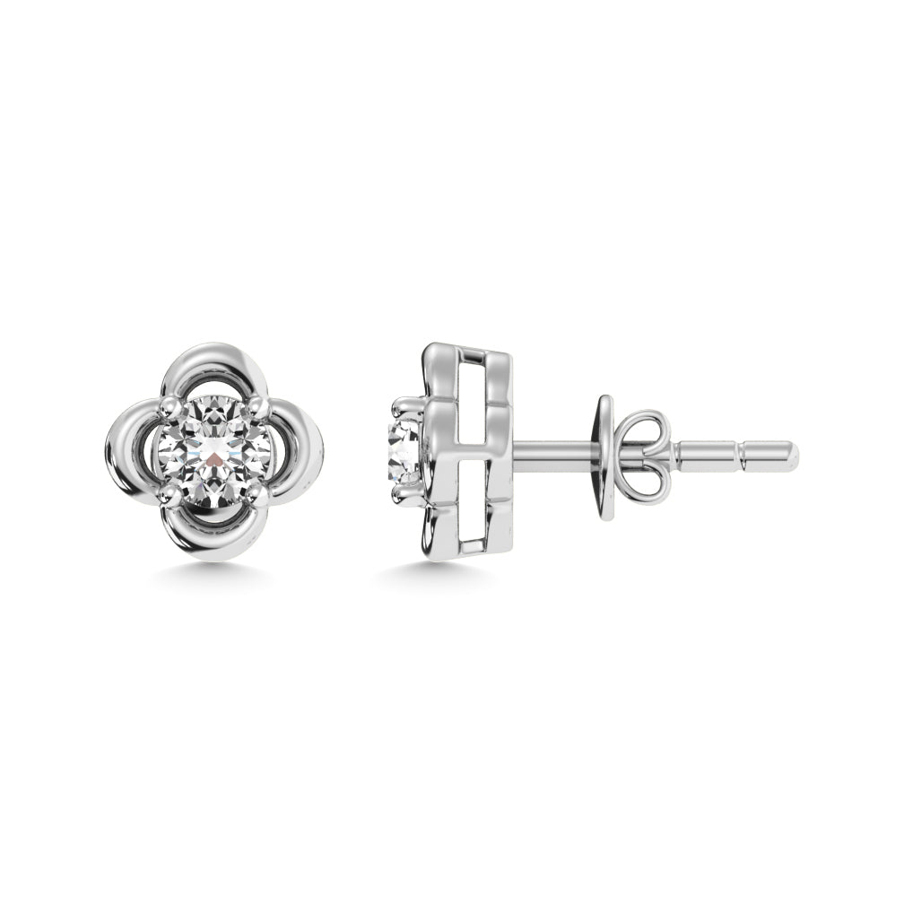 Diamond 1/2 Ct.tw Solitaire Dimond Stud Earrings in 14K White Gold