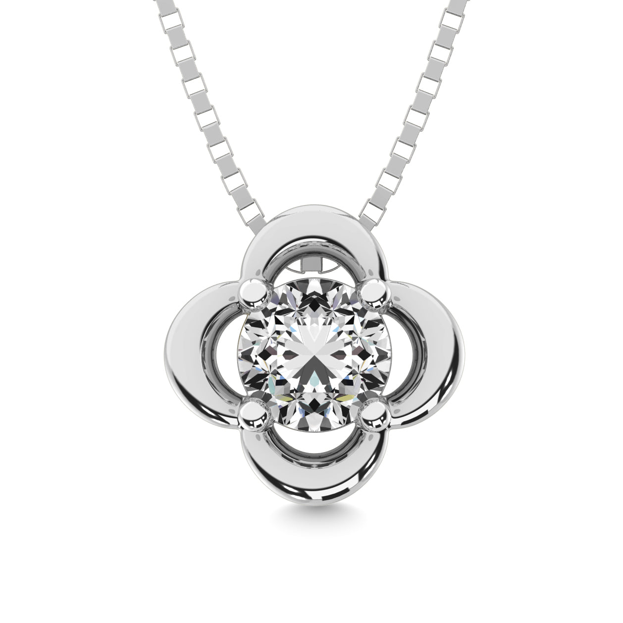 Diamond 1/4 Ct.tw Solitaire Dimond Pendant in 14K White Gold
