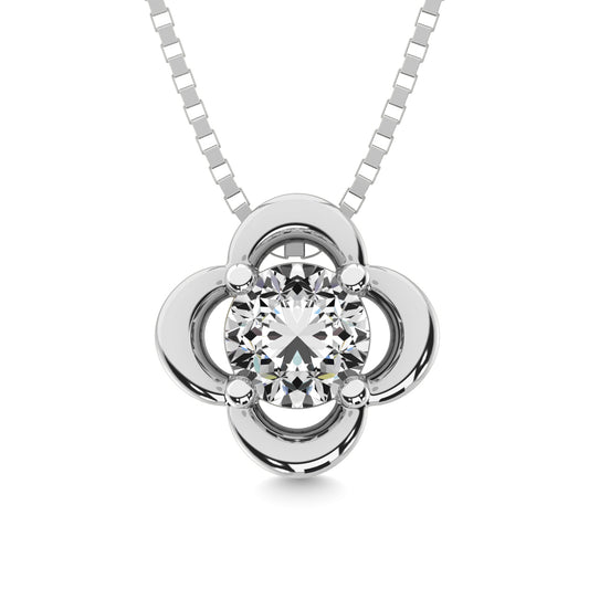 Diamond 1/4 Ct.tw Solitaire Dimond Pendant in 14K White Gold