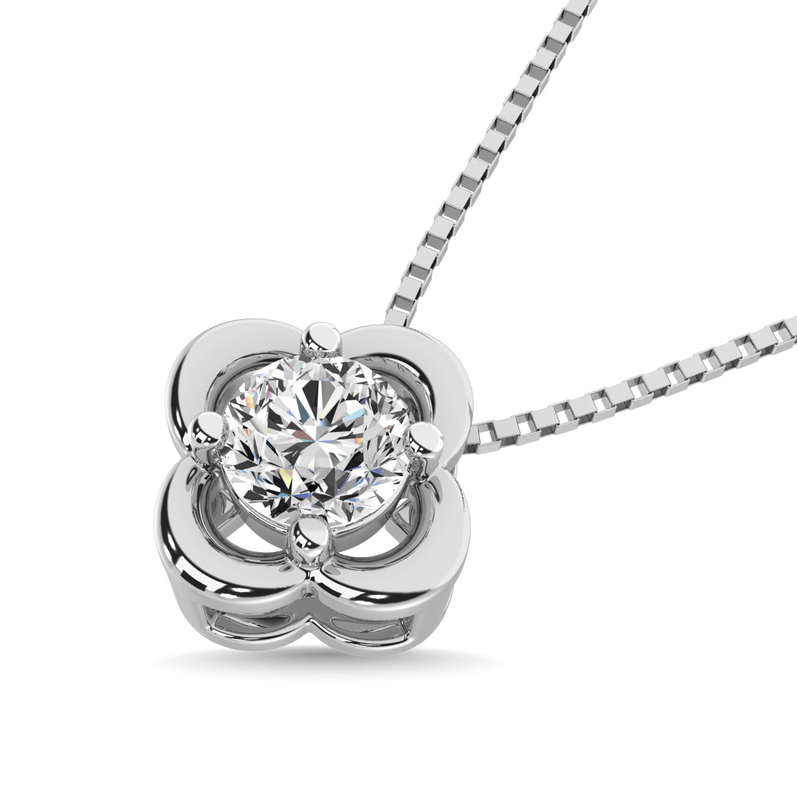 Diamond 1/4 Ct.tw Solitaire Dimond Pendant in 14K White Gold