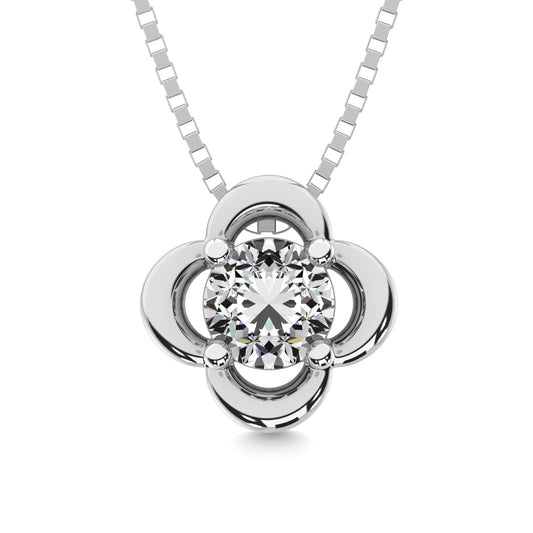Diamond 1/5 Ct.tw Solitaire Dimond Pendant in 14K White Gold