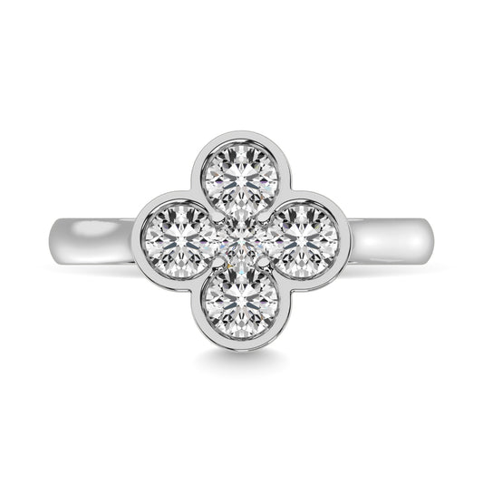 Diamond 1 Ct.tw Flower Ring in 14K White Gold