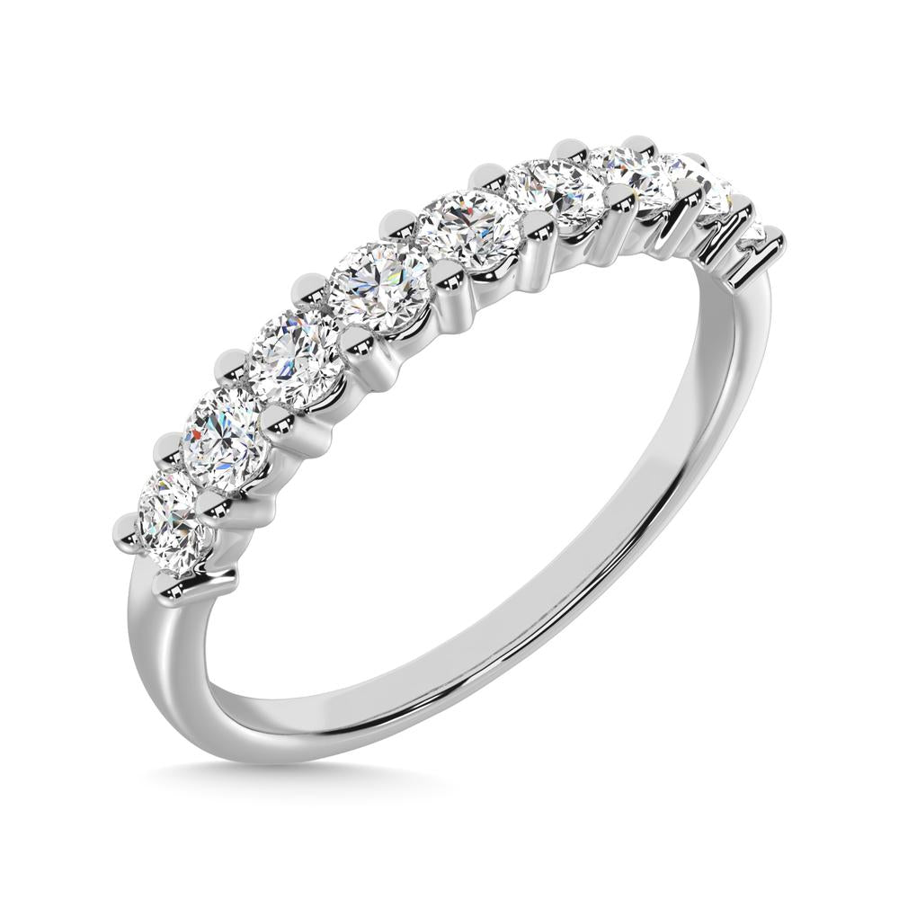 Diamond 1 Ct.tw Round Cut One Row Ring in 14K White Gold