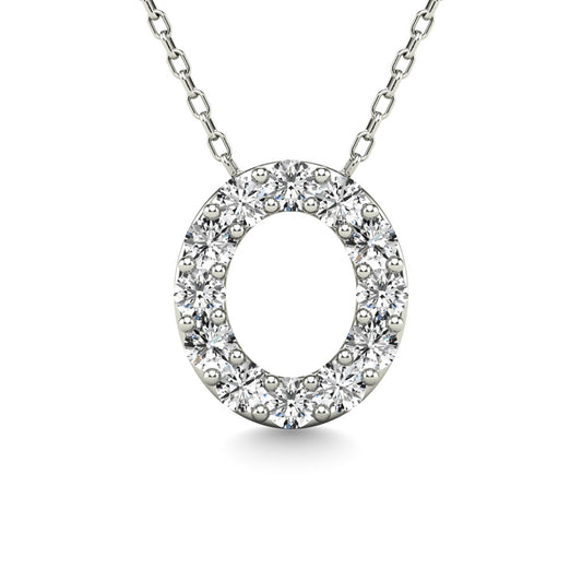 Diamond 1/8 Ct.Tw. Letter O Pendant in 14K White Gold