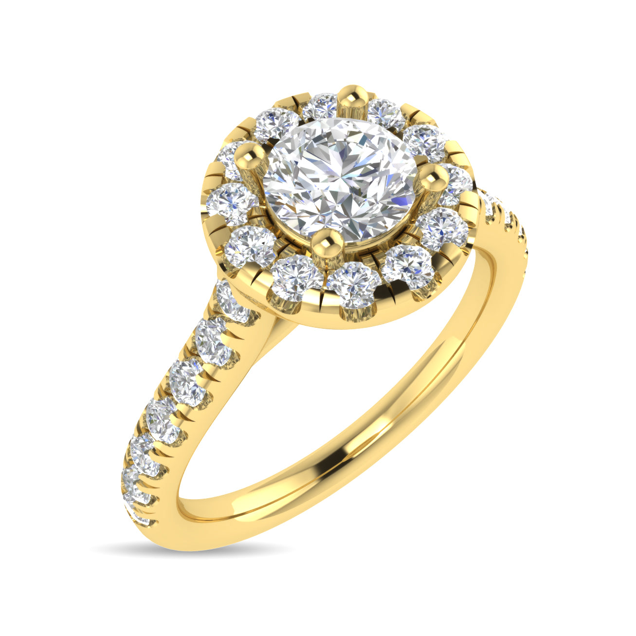 Diamond 1 Ct.Tw. Round Shape Engagement Ring in 14K White Gold