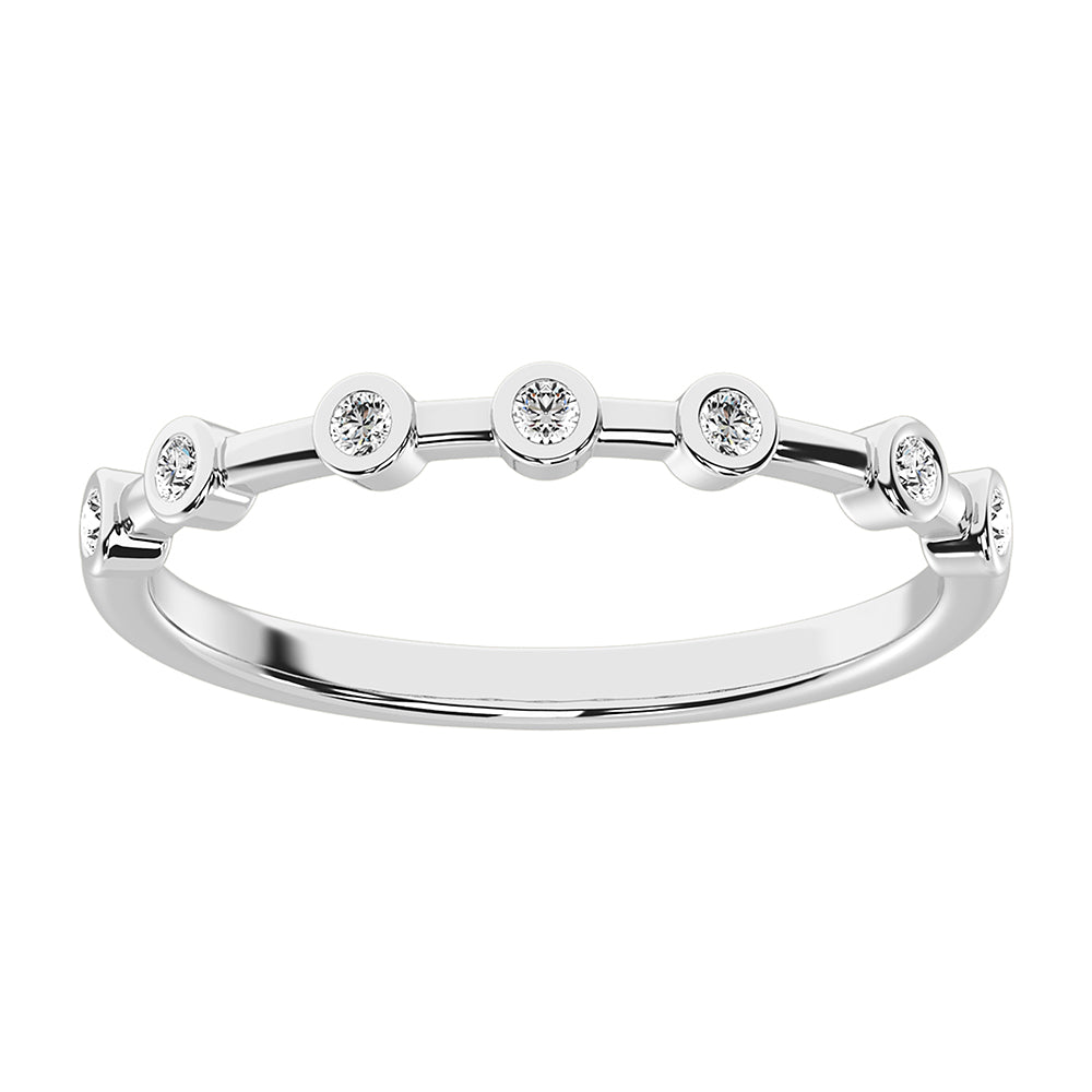 14K White Gold 1/10 Ct.Tw. Diamond Stack Bands
