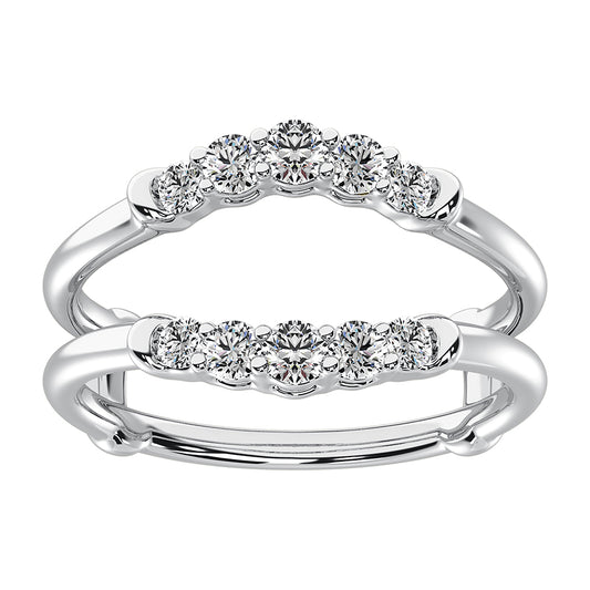 14K White Gold 1/2 Ct.Tw. Diamond Chevron Guard Ring