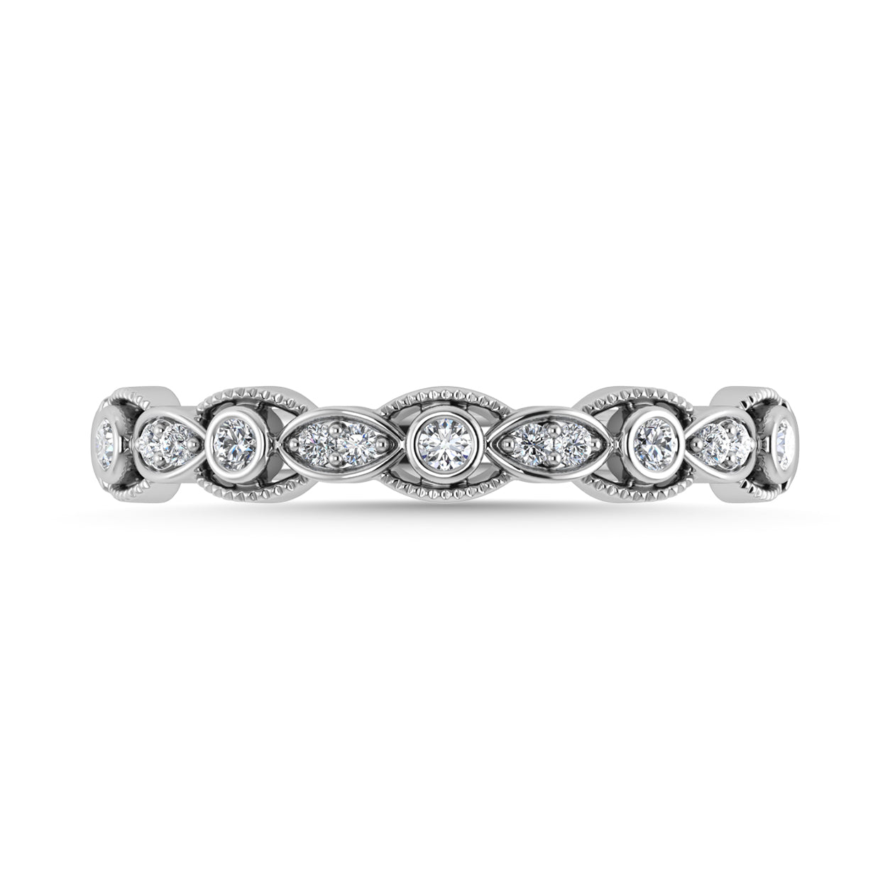 Diamond 1/10 Ct.Tw. Stackable Band in 14K White Gold
