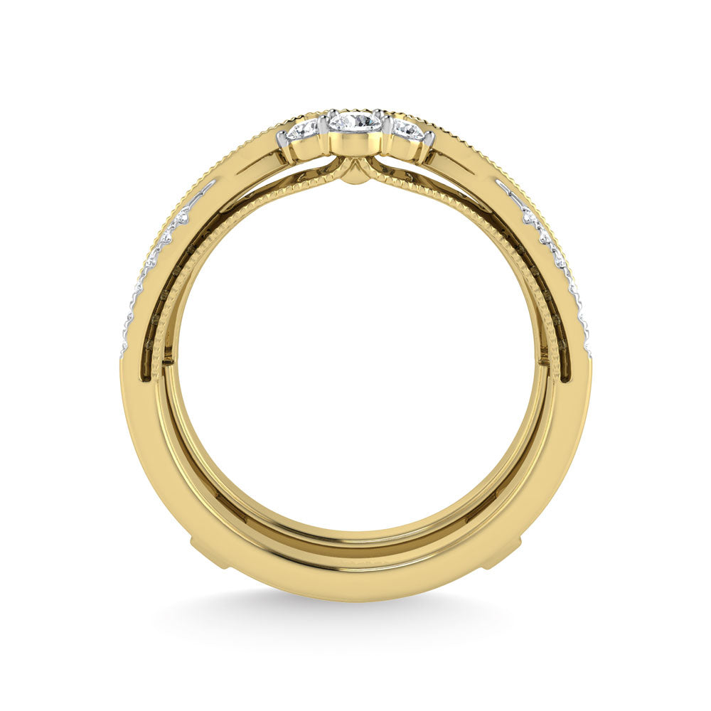 Diamond 1/3 Ct.Tw. Guard Ring in 14K Yellow Gold