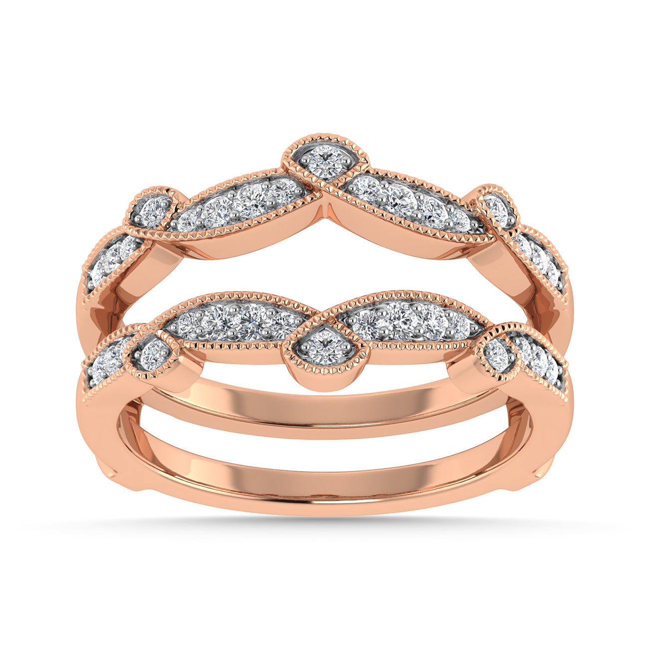 Diamond 1/4 Ct.Tw. Guard Ring in 14K Rose Gold