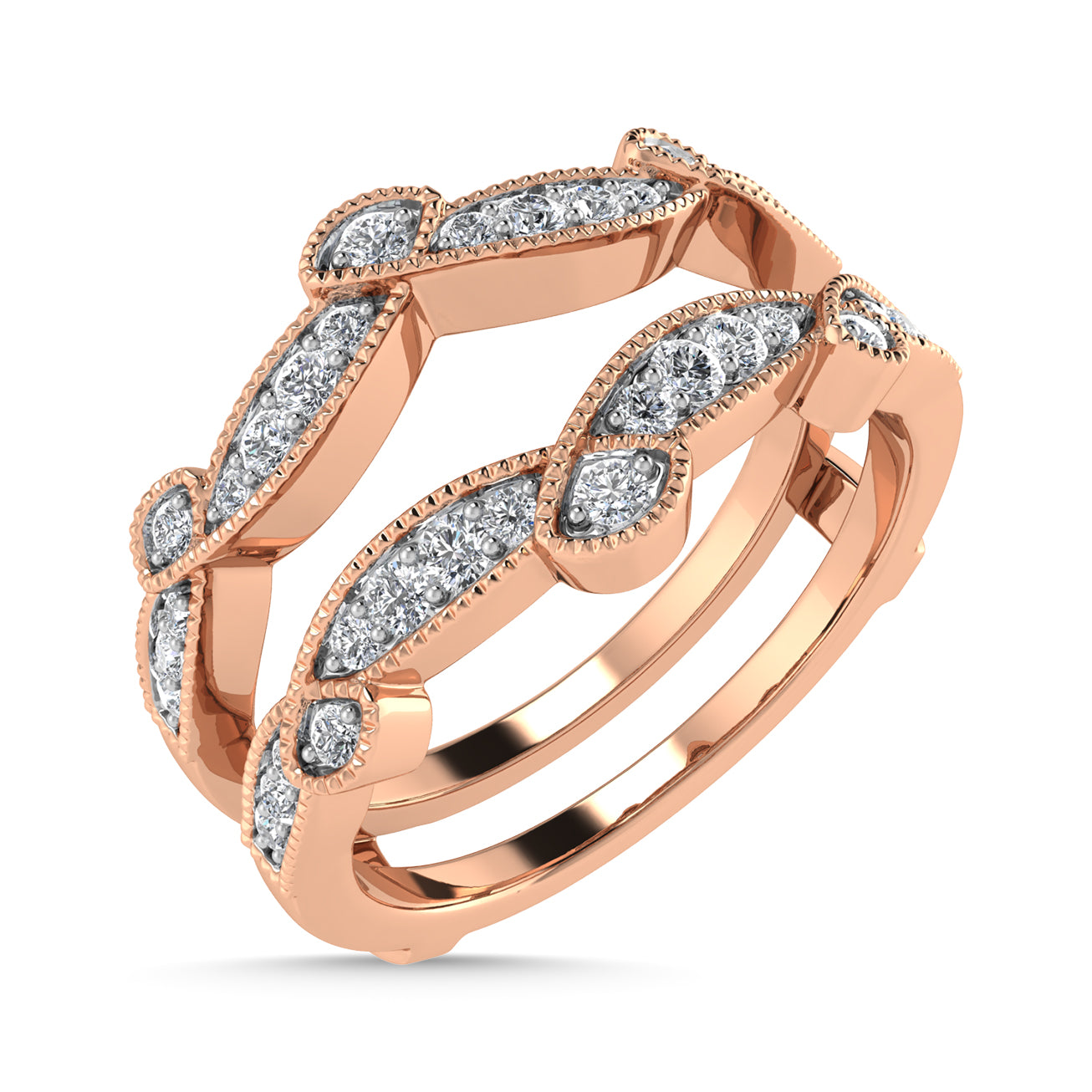 Diamond 1/4 Ct.Tw. Guard Ring in 14K Rose Gold