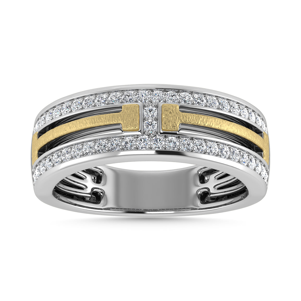 Diamond 1/2 Ct.Tw. Men?s Fashion Ring in 14K Two Tone