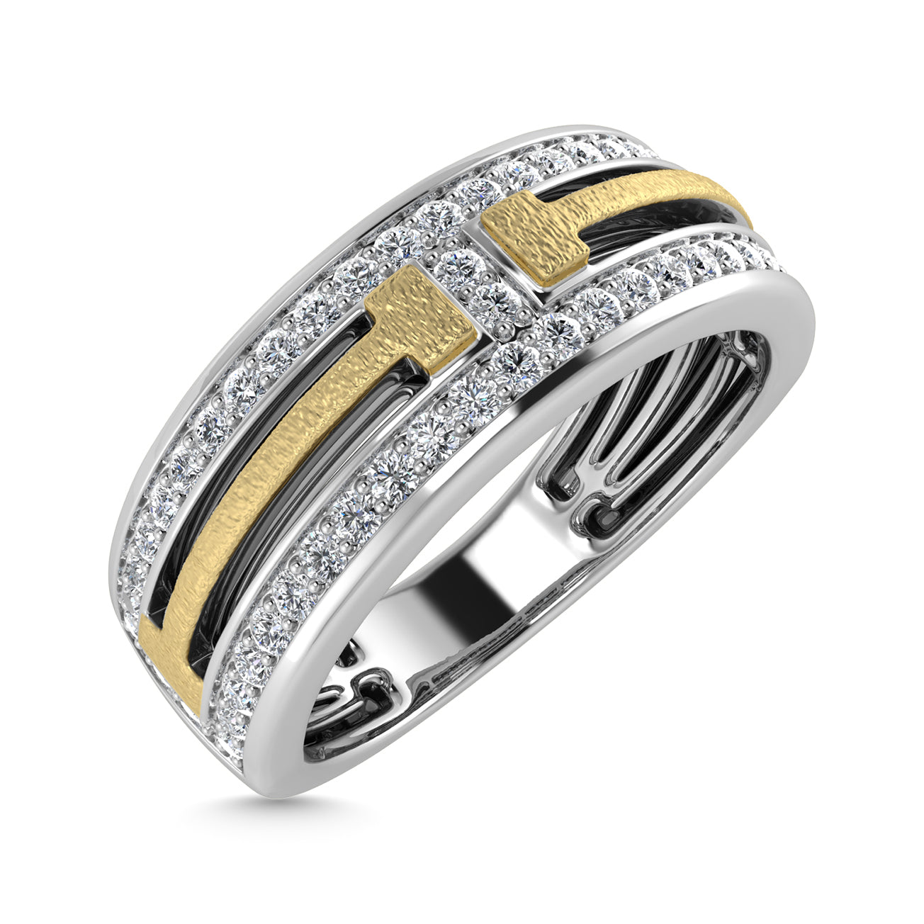 Diamond 1/2 Ct.Tw. Men?s Fashion Ring in 14K Two Tone
