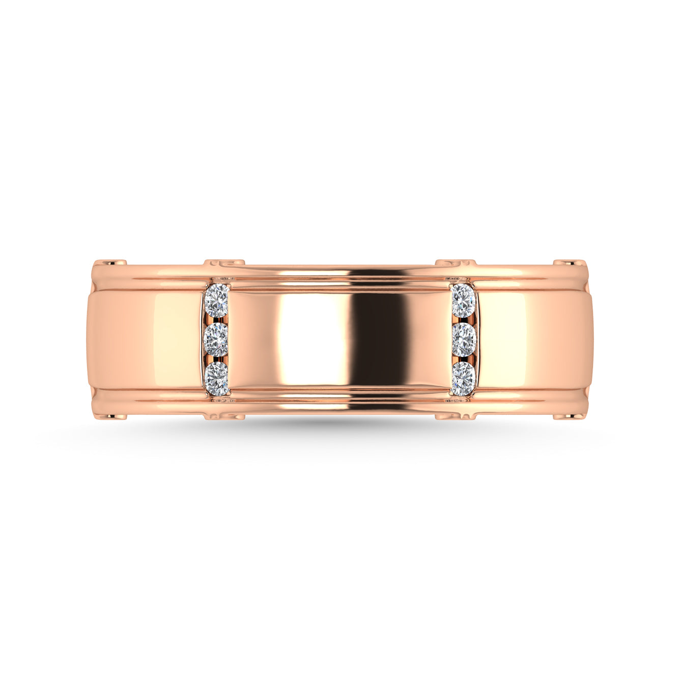 Diamond 1/10 Ct.Tw. Men?s Band in 14K Rose Gold