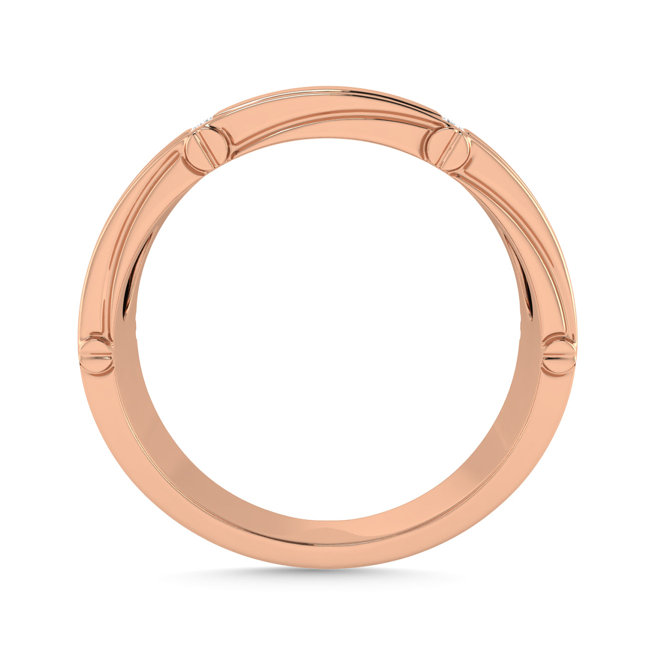 Diamond 1/10 Ct.Tw. Men?s Band in 14K Rose Gold